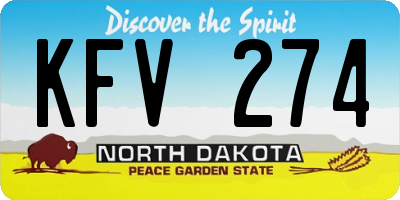 ND license plate KFV274