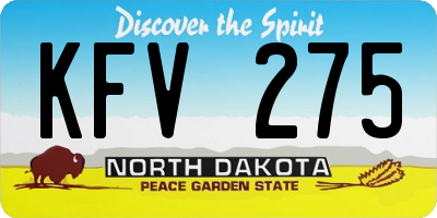 ND license plate KFV275