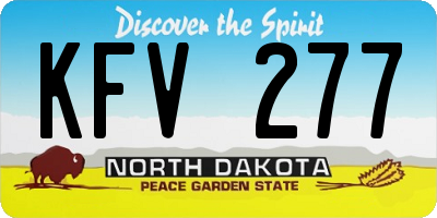 ND license plate KFV277
