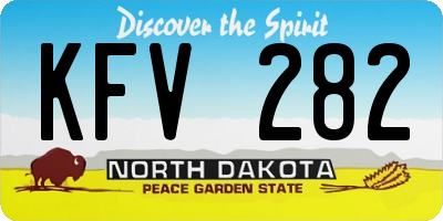 ND license plate KFV282