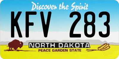 ND license plate KFV283