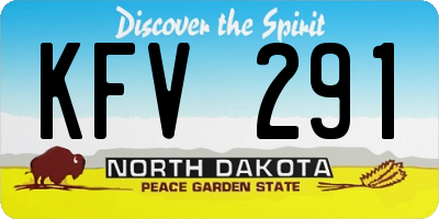 ND license plate KFV291
