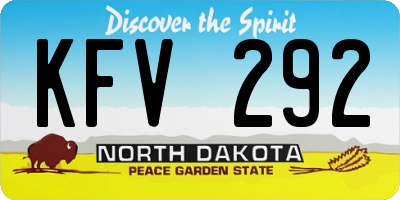 ND license plate KFV292