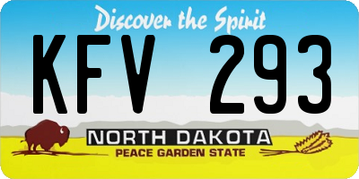 ND license plate KFV293