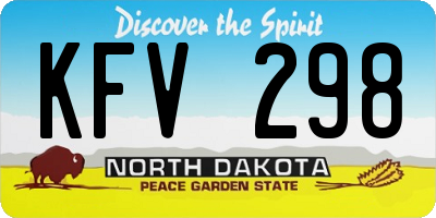 ND license plate KFV298