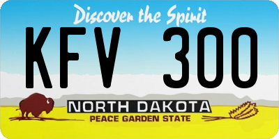 ND license plate KFV300