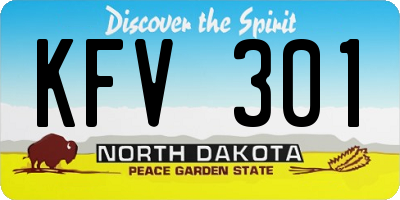 ND license plate KFV301