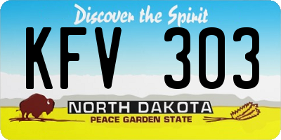 ND license plate KFV303