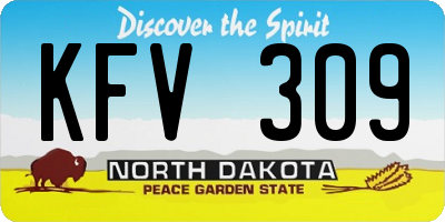 ND license plate KFV309