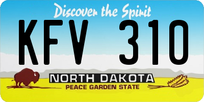 ND license plate KFV310