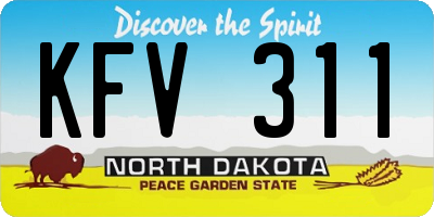 ND license plate KFV311
