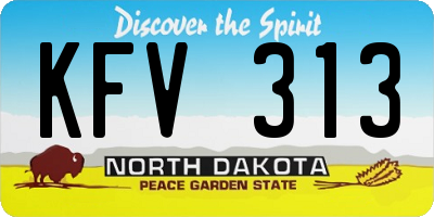 ND license plate KFV313