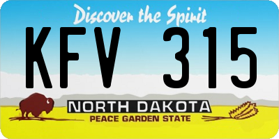 ND license plate KFV315