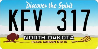 ND license plate KFV317