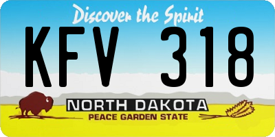 ND license plate KFV318