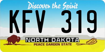 ND license plate KFV319