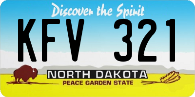ND license plate KFV321