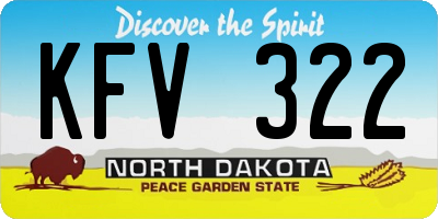 ND license plate KFV322