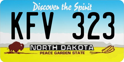ND license plate KFV323