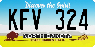 ND license plate KFV324