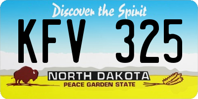 ND license plate KFV325