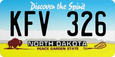 ND license plate KFV326