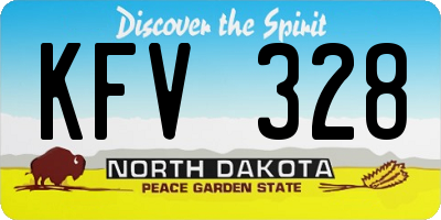 ND license plate KFV328