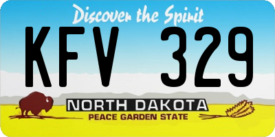 ND license plate KFV329
