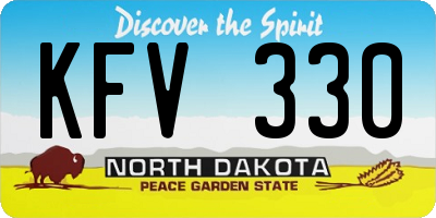 ND license plate KFV330