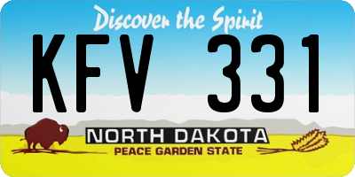 ND license plate KFV331