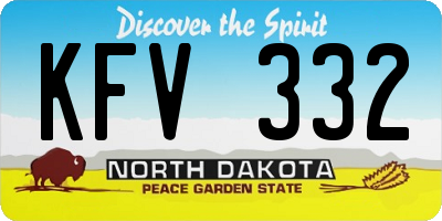 ND license plate KFV332