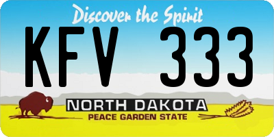 ND license plate KFV333