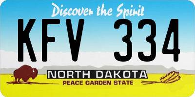 ND license plate KFV334
