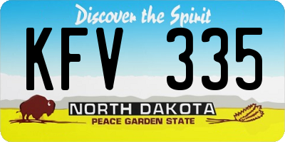 ND license plate KFV335
