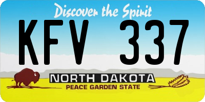 ND license plate KFV337