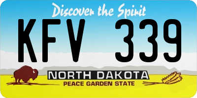 ND license plate KFV339