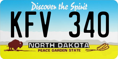 ND license plate KFV340
