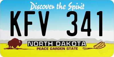 ND license plate KFV341