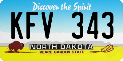 ND license plate KFV343