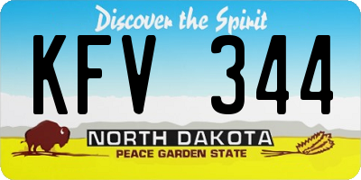 ND license plate KFV344