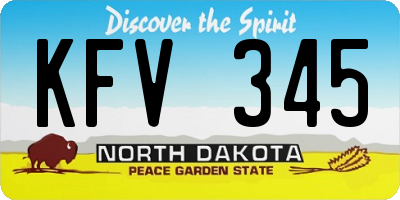 ND license plate KFV345