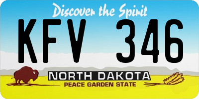 ND license plate KFV346