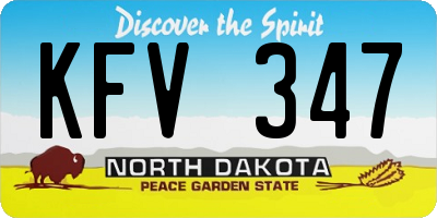 ND license plate KFV347