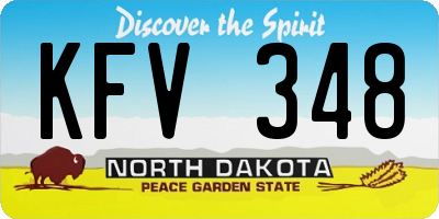 ND license plate KFV348