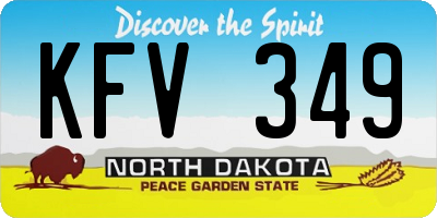 ND license plate KFV349