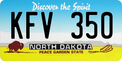 ND license plate KFV350