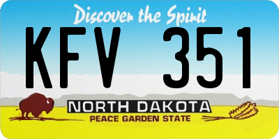 ND license plate KFV351