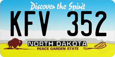 ND license plate KFV352