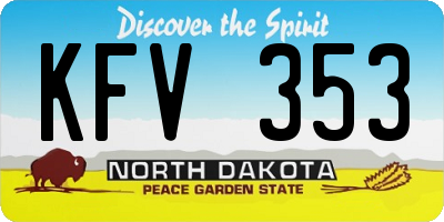 ND license plate KFV353