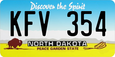 ND license plate KFV354